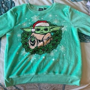 Baby Yoda Christmas sweater.